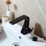 Baterie lavoar monocomanda montare chiuveta baie negru antichizat Venustar - imagine 6