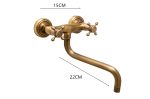 Baterie bucatarie prindere perete pipa lunga mobila bronz antichizat Venustar - imagine 2