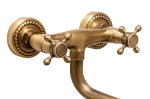 Baterie bucatarie prindere perete pipa lunga mobila bronz antichizat Venustar - imagine 4