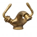 Baterie bideu bronz antichizat model cu broderie Venustar