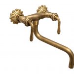 Baterie bucatarie prindere perete pipa lunga mobila model cu broderie bronz antichizat Venustar