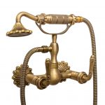 Baterie dus prindere perete bronz antichizat model cu broderie Venustar