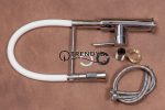 Baterie bucatarie lebada pipa flexibila white crom Venustar - imagine 3
