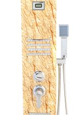 Panou dus hidromasaj 5 functii inox cu termometru marmorat deschis Venustar - imagine 3