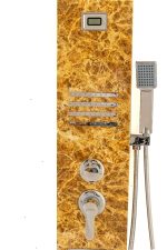 Panou dus hidromasaj 5 functii inox cu termometru marmorat inchis Venustar - imagine 2