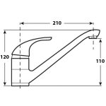 Baterie bucatarie pipa lunga mobila negru mat Venustar - imagine 3