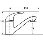 Baterie bucatarie pipa medie mobila crom lucios Venustar - imagine 2