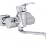 Baterie bucatarie prindere perete design rectangular crom lucios Venustar