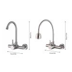 Baterie bucatarie prindere perete pipa lebada mobila inox satinat Venustar - imagine 4