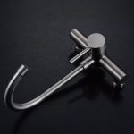 Baterie bucatarie prindere perete pipa lebada mobila inox satinat Venustar - imagine 5