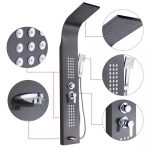 Panou dus hidromasaj inox 4 functii negru satinat Venustar - imagine 2