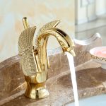 Baterie lavoar monocomanda montare chiuveta baie gold Venustar - imagine 5