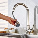 Baterie bucatarie lebada extractabila perlator 2 functii inox satinat Venustar - imagine 4