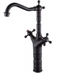 Baterie bucatarie lebada ,pipa inalta mobila, negru mat Venustar