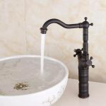 Baterie bucatarie lebada ,pipa inalta mobila, negru mat Venustar - imagine 4