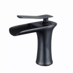 Baterie lavoar, montare baie tip cascada negru mat Venustar - imagine 3