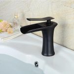 Baterie lavoar, montare baie tip cascada negru mat Venustar - imagine 4