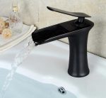 Baterie lavoar, montare baie tip cascada negru mat Venustar - imagine 5