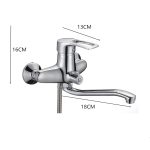 Baterie cada montare perete, pipa medie mobila crom lucios Venustar - imagine 2