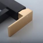 Baterie lavoar montare chiuveta baie negru -auriu Venustar - imagine 2