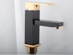 Baterie lavoar montare chiuveta baie negru -auriu Venustar - imagine 6