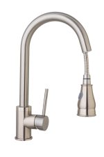 Baterie bucatarie para dus extractabila , inox satinat perlator doua functii Venustar