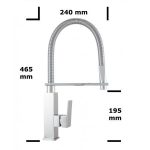 Baterie bucatarie lebada monocomanda , inox satinat Venustar - imagine 3