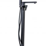 Baterie cada freestanding , design rectangular , negru mat Venustar