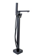 Baterie cada freestanding , design rectangular , negru mat Venustar