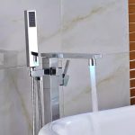 Baterie cada freestanding , design rectangular , crom lucios Venustar - imagine 6