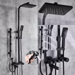 Coloana dus cu hidromasaj ,cinci functii montare cabina dus , functie bideu itegrata , negru mat Venustar - imagine 3