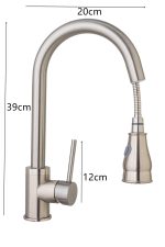 Baterie bucatarie para dus extractabila , inox satinat perlator doua functii Venustar - imagine 3