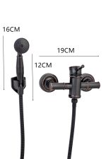 Baterie cabina dus, montare perete , stil bambus negru antichizat Venustar11 - imagine 3