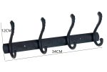 Cuier baie ,cu patru brate , negru mat, cu broderie Venustar - imagine 2
