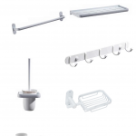 Set sapte piese , accesorii baie, Venustar alb mat