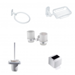Set cinci piese, accesorii baie,alb mat Venustar