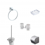 Set cinci piese, accesorii baie, gri mat Venustar