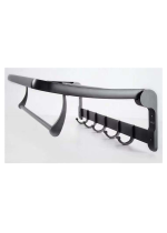 Suport prosop dublu ,rabatabil , fixare perete , negru mat Venustar - imagine 2