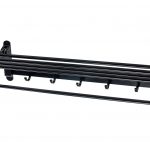 Suport prosop dublu ,rabatabil , fixare perete , negru mat Venustar