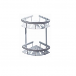 Etajera baie , montare pe colt , alb mat dubla , cu suport prosop Venustar