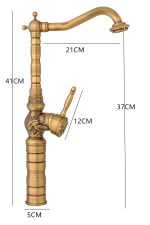 Baterie bucatarie lebada , model cu broderie , bronz antichizat Venustar - imagine 3