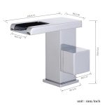 Baterie lavoar , montare chiuveta baie , tip cascada , cu led Venustar - imagine 2