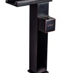 Baterie lavoar, montare pe blat , tip cascada , cu led,negru antichizat Venustar