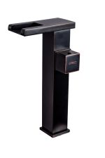 Baterie lavoar, montare pe blat , tip cascada , cu led,negru antichizat Venustar