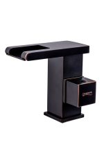 Baterie lavoar , montare chiuveta baie , tip cascada , cu led,negru antichizat Venustar