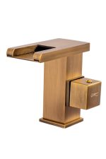 Baterie lavoar , montare chiuveta baie , tip cascada , cu led,bronz antichizat Venustar