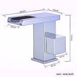 Baterie lavoar , montare chiuveta baie , tip cascada , cu led,white-crom, Venustar - imagine 3