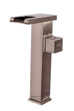 Baterie lavoar, montare pe blat , tip cascada , cu led,inox satinat, Venustar