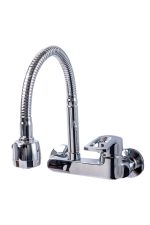 Baterie bucatarie , prindere pe perete , pipa flexibila , perlator doua functii , crom lucios Venustar