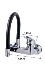 Baterie bucatarie , prindere pe perete, pipa flexibila neagra, Venustar - imagine 3